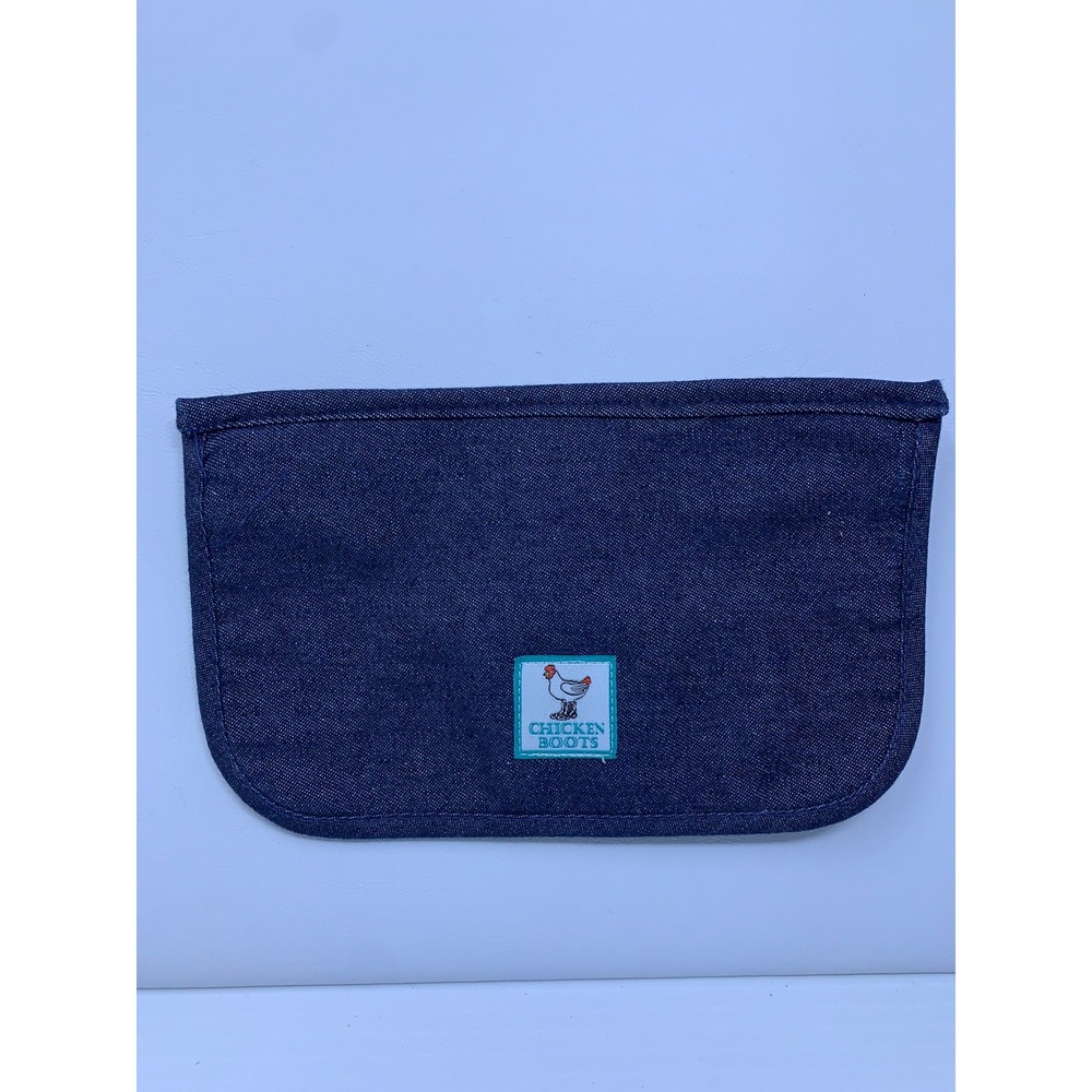 Chicken Boots Unisex OS Blue Denim Knit Stars Zipper Notions Pouch Bag New